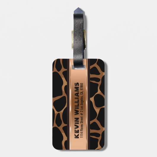 Moderne Abstrakte Kupfer Leopard-Tierwerbung Gepäckanhänger (Rückseite vertikal)