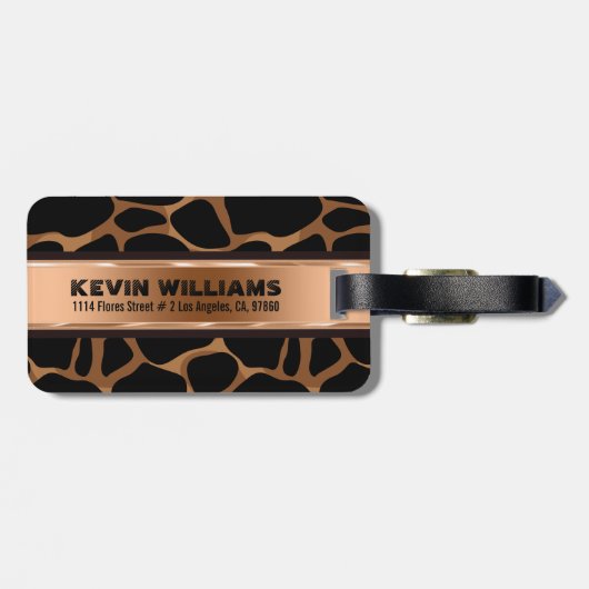 Moderne Abstrakte Kupfer Leopard-Tierwerbung Gepäckanhänger (Rückseite horizontal)