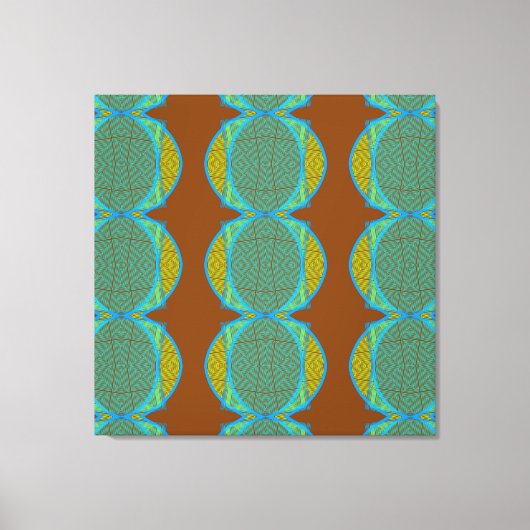 Moderne Abstrakte Kupferbraunblauer Kreis Diamant Leinwanddruck (Vorderseite)