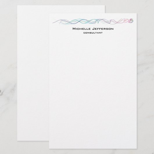 Moderne Abstrakte Kurven Moderne Trendsetter Briefpapier (Vorne/Hinten)