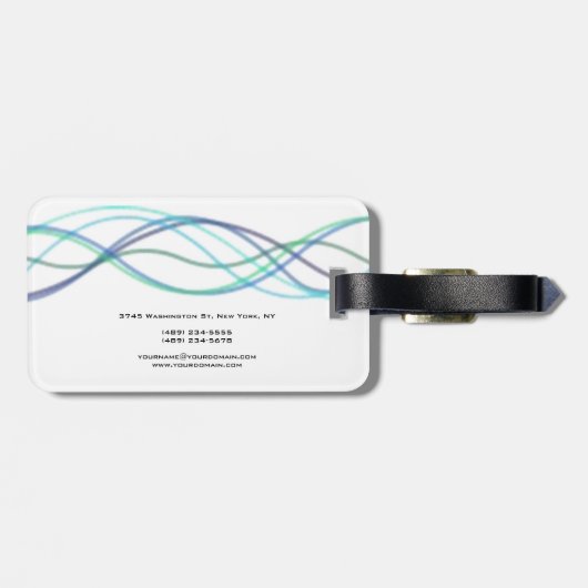 Moderne Abstrakte Kurven Moderne Trendsetter Gepäckanhänger (Rückseite horizontal)