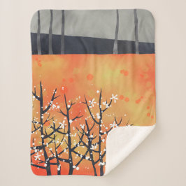 Moderne Abstrakte Landschaft Burnt Orange Sherpadecke