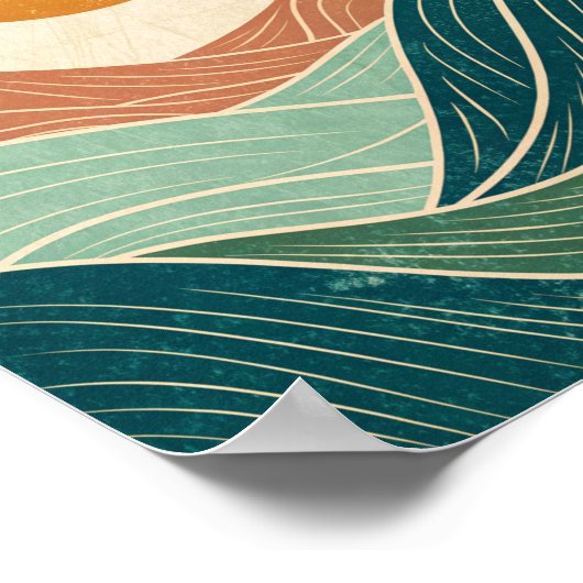 Moderne Abstrakte Landschaft des Mittelalters Poster (Ecke)