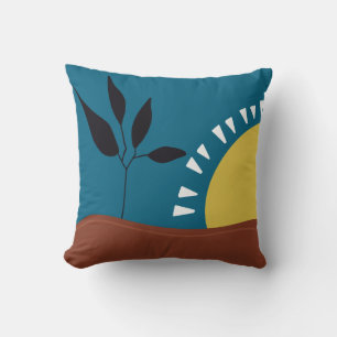 Moderne abstrakte Landschaft Sonne Minimalist  Kissen