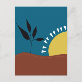Moderne abstrakte Landschaft Sonne minimalistisch Postkarte