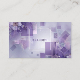 Moderne Abstrakte Lavendel Blumen Gold Geometrisch Visitenkarte