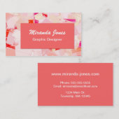 Moderne Abstrakte Leinwand - Korallen, Buff und We Visitenkarte (Vorne/Hinten)