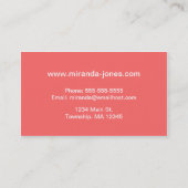 Moderne Abstrakte Leinwand - Korallen, Buff und We Visitenkarte (Rückseite)