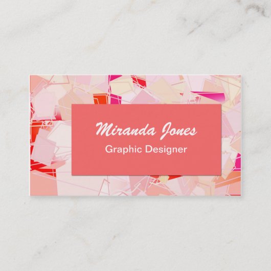 Moderne Abstrakte Leinwand - Korallen, Buff und We Visitenkarte (Vorderseite)