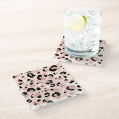 Moderne Abstrakte Leopardendrucke Glasuntersetzer (Schrägansicht)