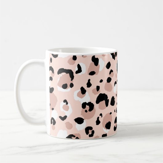 Moderne Abstrakte Leopardendrucke Kaffeetasse (Links)