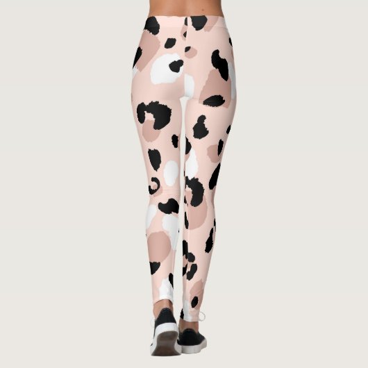 Moderne Abstrakte Leopardendrucke Leggings (Rückseite)