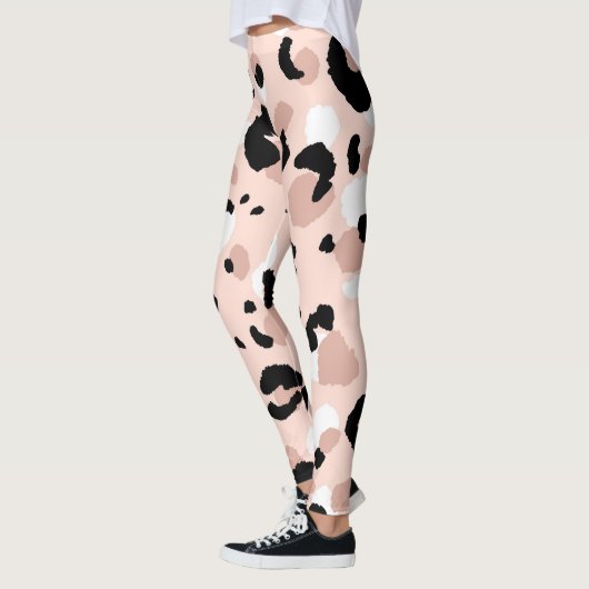 Moderne Abstrakte Leopardendrucke Leggings (Links)