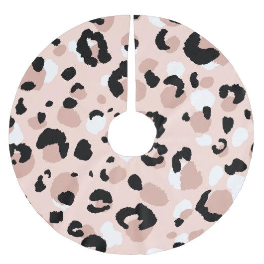 Moderne Abstrakte Leopardendrucke Polyester Weihnachtsbaumdecke (Vorderseite)