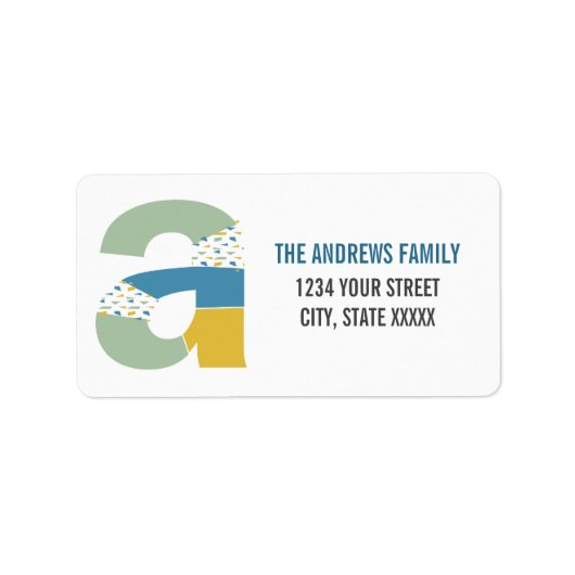 Moderne Abstrakte Letter-A-Monogramm-Anfangsadress Adressaufkleber (Vorne)