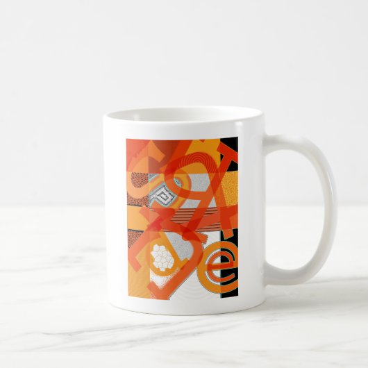 Moderne Abstrakte Letter Art Tasse von Heard_ (Rechts)