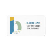 Moderne Abstrakte Letter-B-Monogramm-Anfangsadress Adressaufkleber (Vorne)