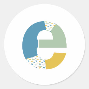 Moderne abstrakte Letter E-Monogramm personalisier Runder Aufkleber