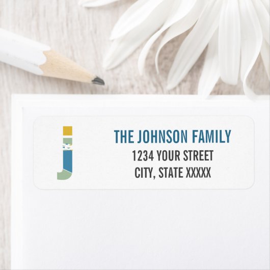 Moderne Abstrakte Letter J Monogram-Initialadresse (Insitu)