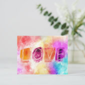 Moderne Abstrakte Liebe in Aquarell Postkarte (Stehend Vorderseite)