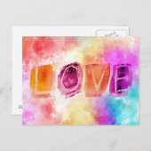 Moderne Abstrakte Liebe in Aquarell Postkarte (Vorne/Hinten)