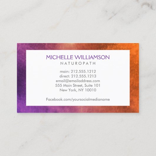 Moderne Abstrakte Lila Blumen Logos Wellness Visitenkarte (Rückseite)