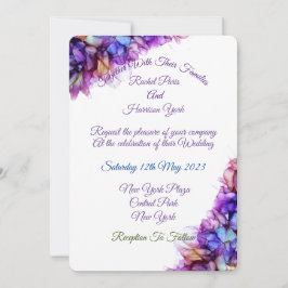 Moderne Abstrakte Lila Haze Alkohol Hochzeit Einladung
