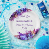 Moderne Abstrakte Lila Haze Alkohol Hochzeit Pappteller (Party)