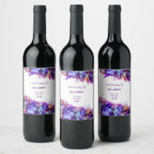 Moderne Abstrakte Lila Haze Alkohol Hochzeit Weinetikett (Flaschen)