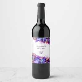 Moderne Abstrakte Lila Haze Alkohol Hochzeit Weinetikett