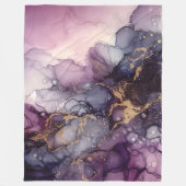 Moderne Abstrakte Lila und Gold Ink Abstrakt Art Fleecedecke (Vorderseite)