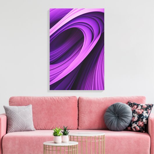 Moderne Abstrakte Lila Wirbel Moderne Kunst Leinwanddruck (Insitu (Wohnzimmer))