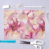 Moderne abstrakte Lilien in rosa Fuchsia Seidenpapier (Handwerk)
