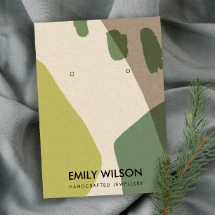 MODERNE ABSTRAKTE LIME GREEN ART EARRING DISPLAY VISITENKARTE