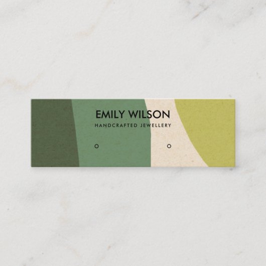 MODERNE ABSTRAKTE LIME GREEN KRAFT ART STUD DISPLA MINI VISITENKARTE (Vorderseite)