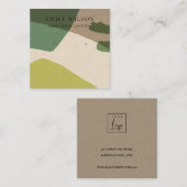 MODERNE ABSTRAKTE LIME GREEN KRAFT EARRING DISPLAY QUADRATISCHE VISITENKARTE (Vorne/Hinten)