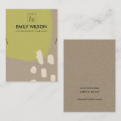 MODERNE ABSTRAKTE LIME GRÜNE KRAFT NECKLACE DISPLA VISITENKARTE (Vorne/Hinten)