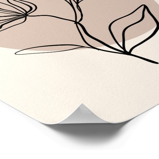 Moderne Abstrakte Line Art Blume Poster (Ecke)