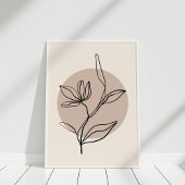 Moderne Abstrakte Line Art Blume Poster