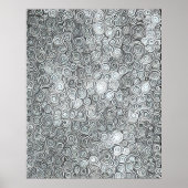 Moderne Abstrakte, lineare schwarz-graue Linien Poster (Vorne)