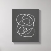 Moderne Abstrakte Linie Art Chic Schwarz-weiß Leinwanddruck (Vorderseite)