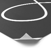 Moderne Abstrakte Linie Art Chic Schwarz-weiß Poster (Ecke)