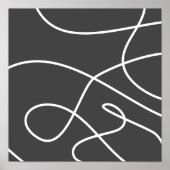 Moderne Abstrakte Linie Art Chic Schwarz-weiß Poster (Vorne)