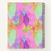Moderne Abstrakte Linie Blumenmuseum Notizblock (Rückseite)