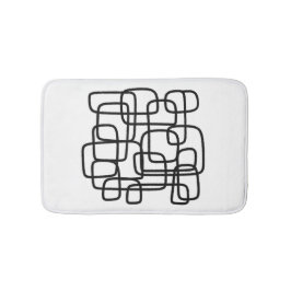 Moderne Abstrakte Linie Schwarz/Weiß Badematte