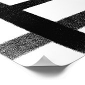 Moderne Abstrakte Linie Schwarz/Weiß Poster (Ecke)
