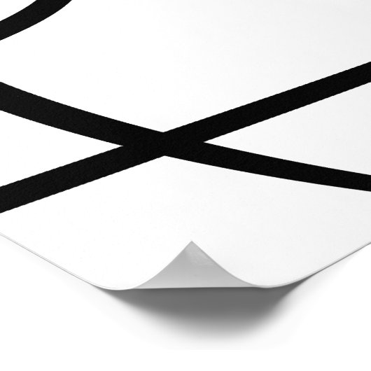 Moderne Abstrakte Linie Schwarz/Weiß Poster (Ecke)