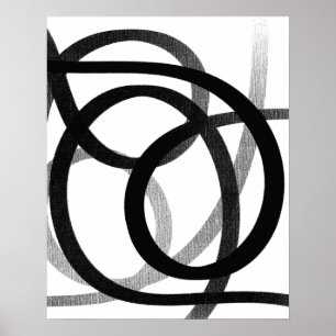 Moderne Abstrakte Linie Schwarz/Weiß Poster