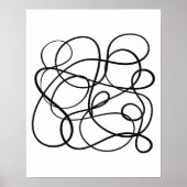 Moderne Abstrakte Linie Schwarz/Weiß Poster (Vorne)