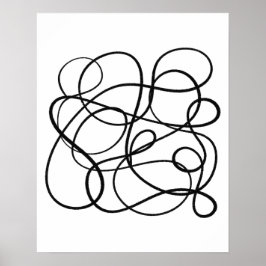 Moderne Abstrakte Linie Schwarz/Weiß Poster